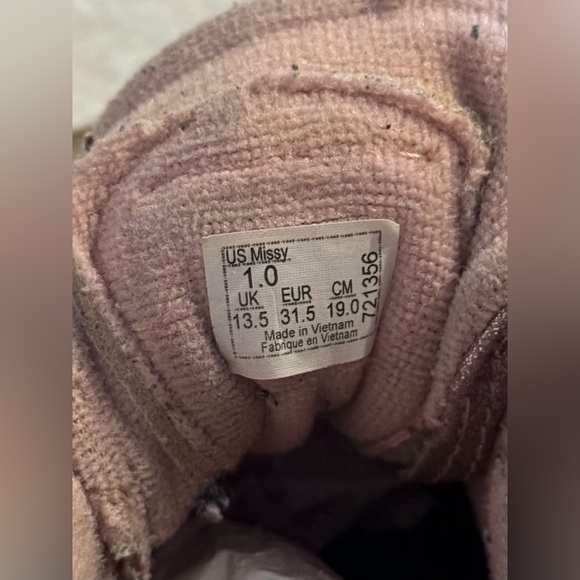 Vans 1 Youth SK8 Hi Top Glitter Rose Gold Sneakers - Picture 10 of 10